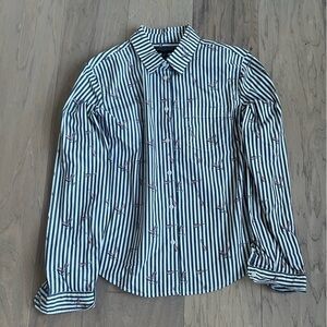 Banana Republic Black and White Striped Shirt